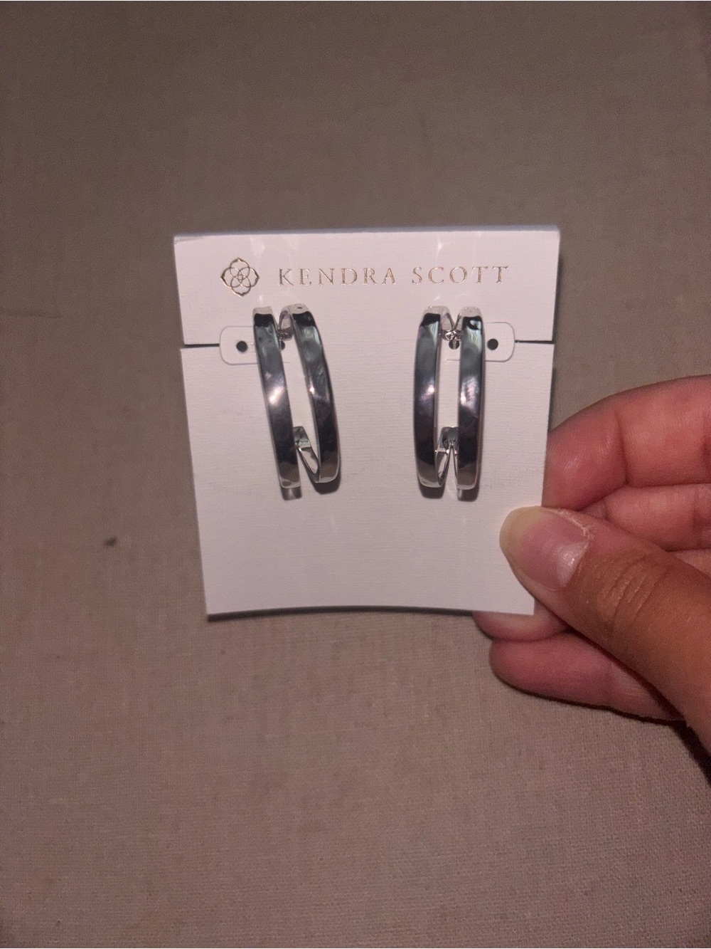 NWT Kendra Scott Silver Double Hoop Earrings